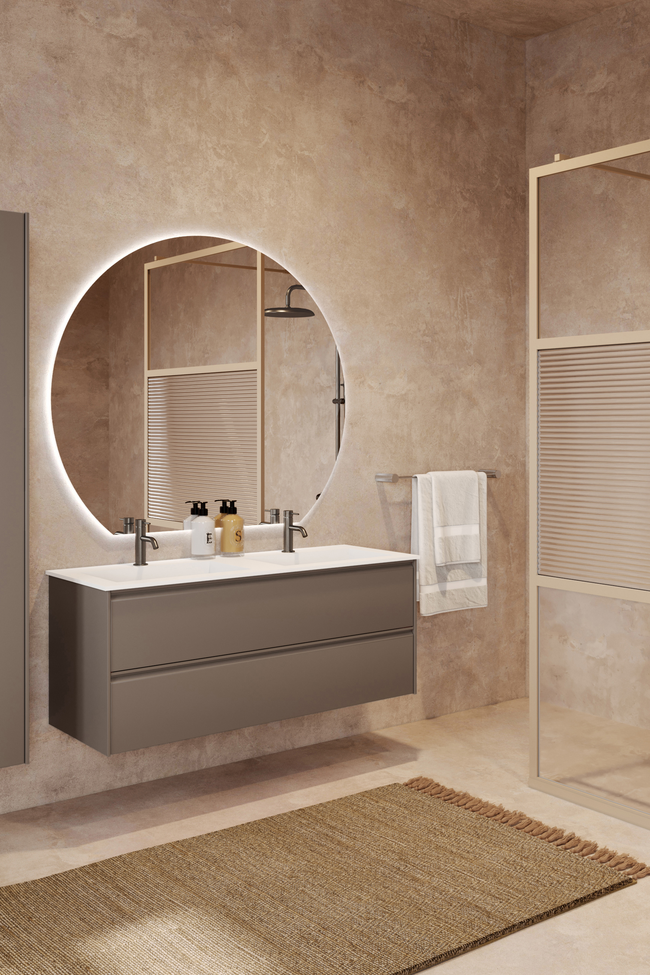 Cabinet with Corian twin basin Luna L05