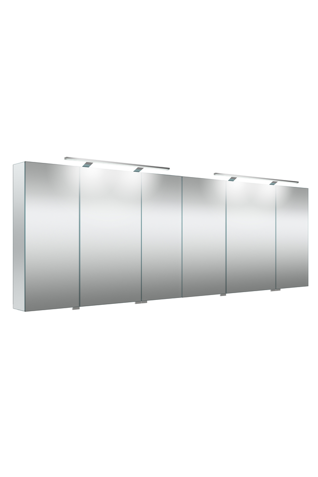 Six door mirror cabinet with top lighting Modena Q09