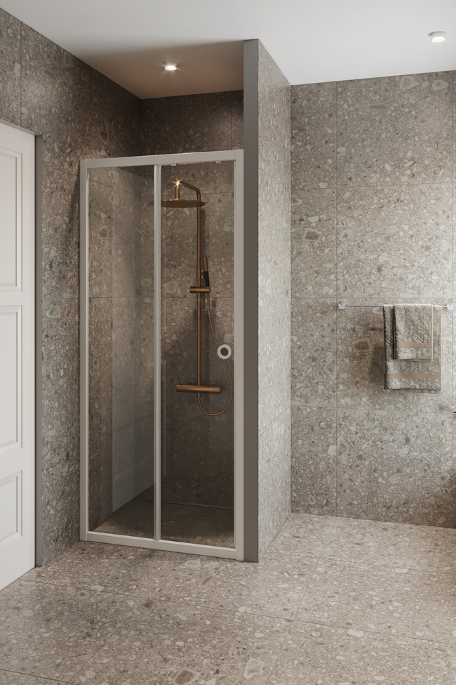 Alcove fixture with a fixed wall and sliding door Forma 462