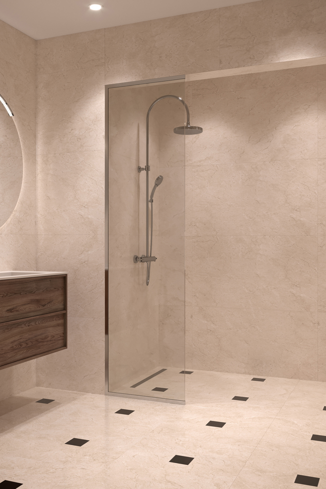 Framed fixed shower screen Vetro 516