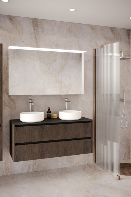 Cabinet with two round countertop basins Classic K05