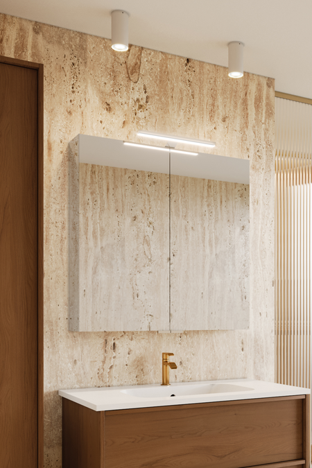 Two door caibnet with top lighting Modena Q06