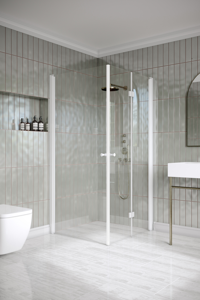 Shower enclosure with a hinged door and a folding door Classic 149 (102x103)