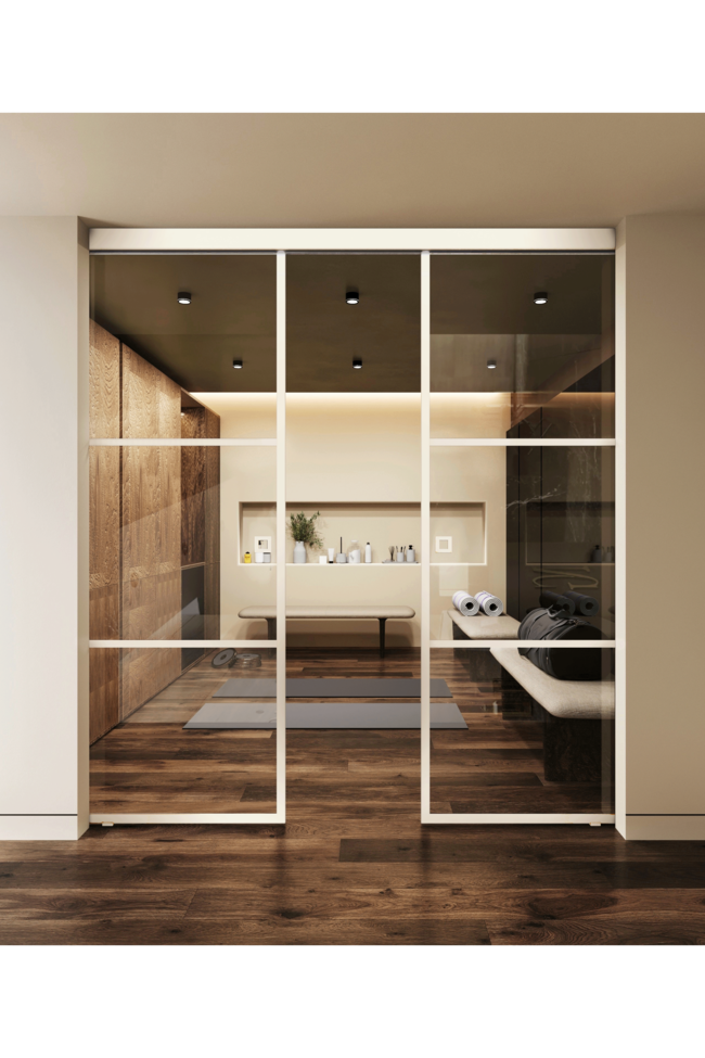 Wall mounted double sliding doors with soft closing Inne W2T Tokyo