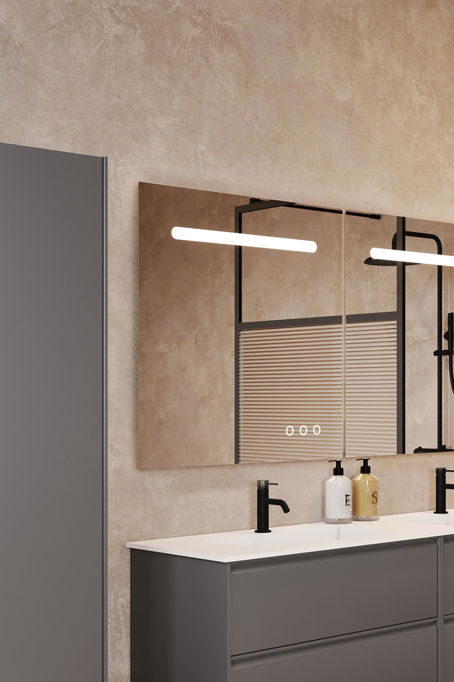 Rectangular mirror with surface light Trento U02