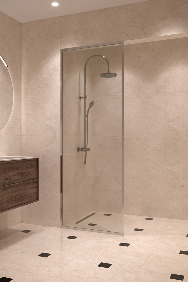 Fully framed fixed shower screen Vetro 501