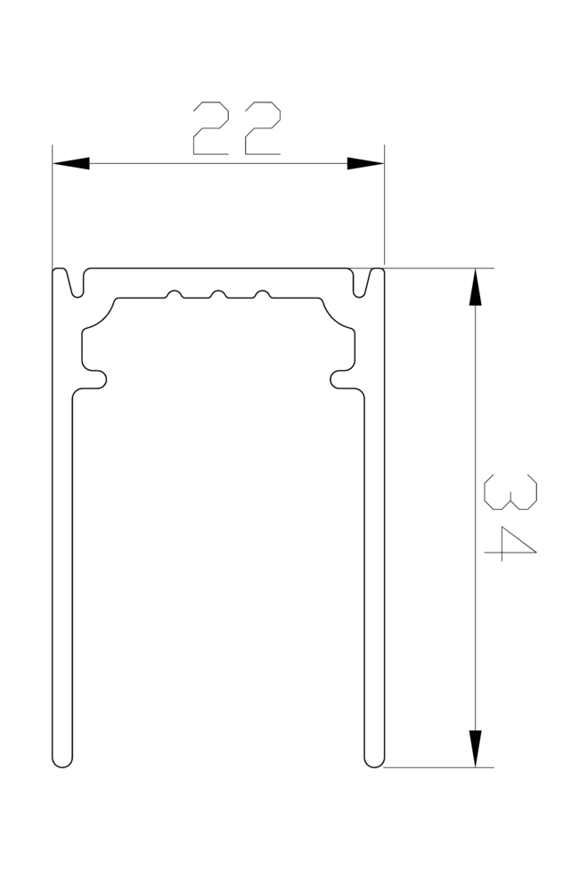  U-profile for door,1894mm