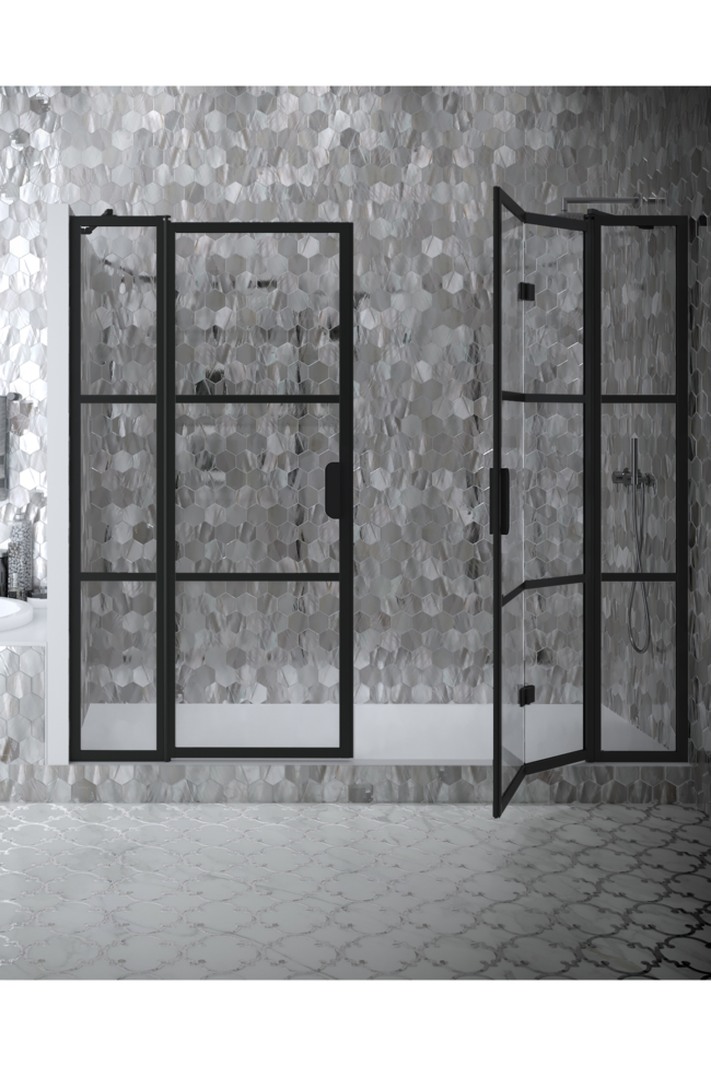 Nisch med vändbar och vikbar dörr med fasta paneler Bläk 89S Tokyo