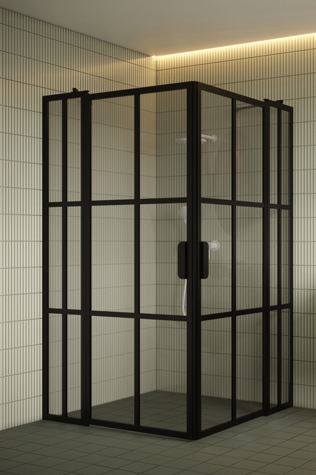 Shower enclosure with hinged doors with fixed parts Bläk 769 Paris