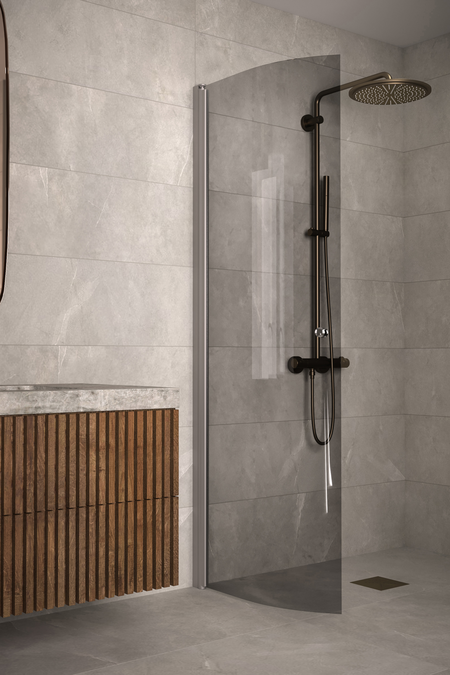 Curved hinged shower screen Classic 122