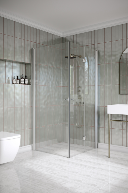 Shower enclosure with a hinged door and a folding door Classic 149 (102x103)