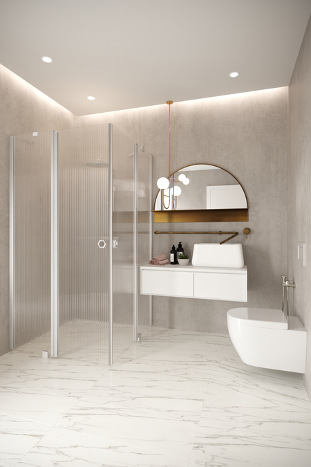 Shower enclosure with hinged doors with fixed parts Forma 379
