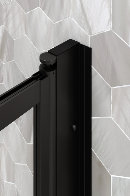 Extension profile for Bläk-series hinged and folding shower doors, standard height Extension profile (+34 mm)