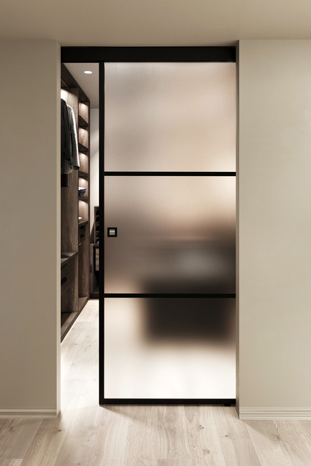 Ceiling mounted sliding door with soft closing mechanism Inne C1T Tokyo