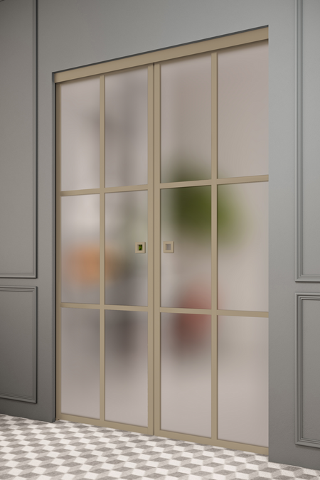 Double pocketdoors with soft closing Inne P2P Paris