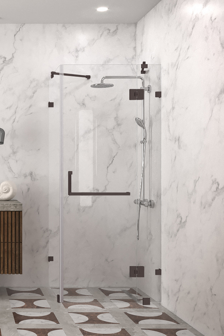 Shower enclosure with hinged doors with fixed parts Vetro 526
