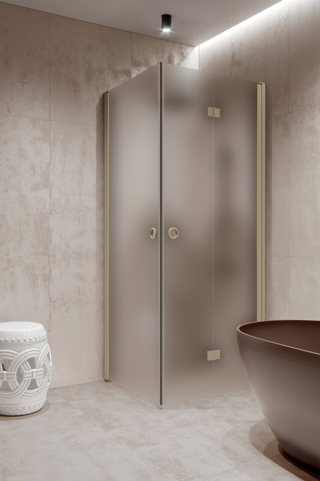 Shower enclosure with a hinged door and a folding door Forma 373