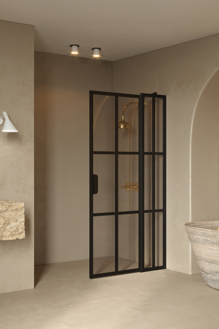 Hinged shower screen with a fixed part Bläk 739 Paris
