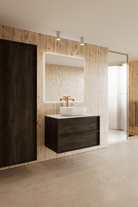 Cabinet with oval countertop basin Casa H12