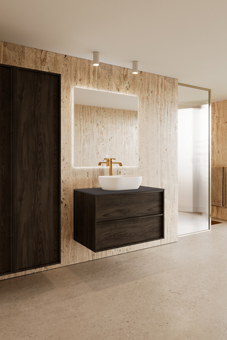 Cabinet with oval countertop basin Casa H12