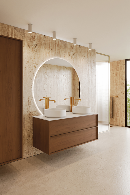 Cabinet with two round countertop basins Casa H10