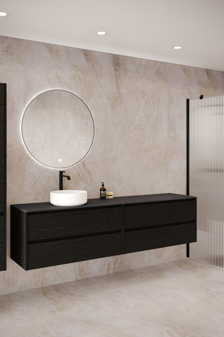 Double cabinet with round countertop basin Classic K04