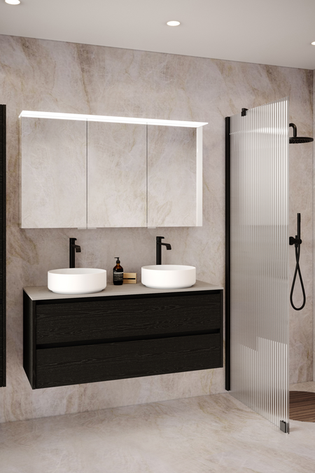 Cabinet with two round countertop basins Classic K05