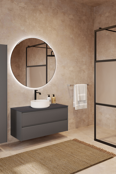 Cabinet with round countertop basin Luna L08