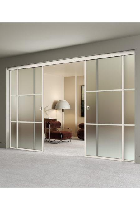 Double sliding doors with soft closing mechanism and 2 fixed walls Inne C4T Tokyo