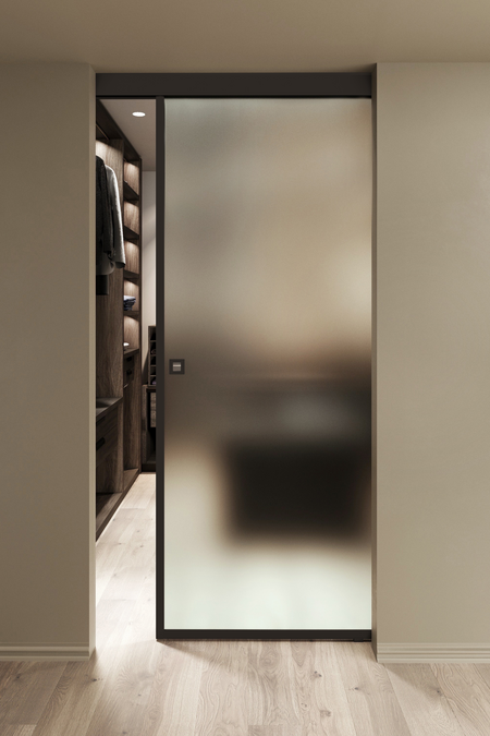 Wall mounted sliding door with soft closing mechanism Inne W1N New York