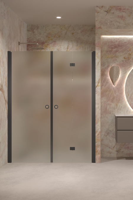 Alcove fitting with a hinged and a folding door Forma 322