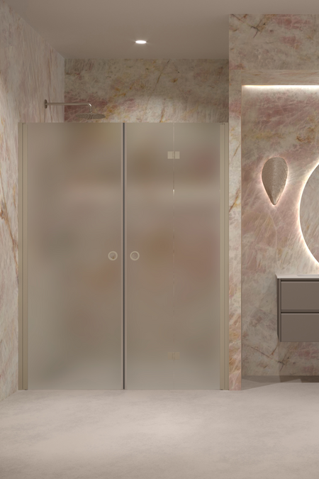 Alcove fitting with a hinged and a folding door Forma 322