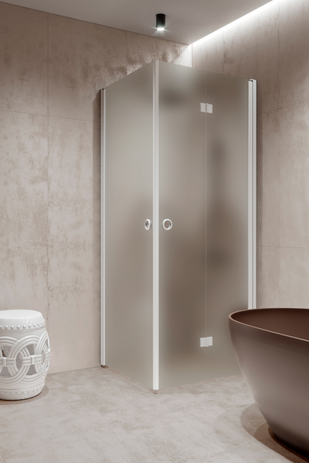 Shower enclosure with a hinged door and a folding door Forma 373