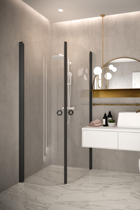 Showercorner curved double doors Forma 386