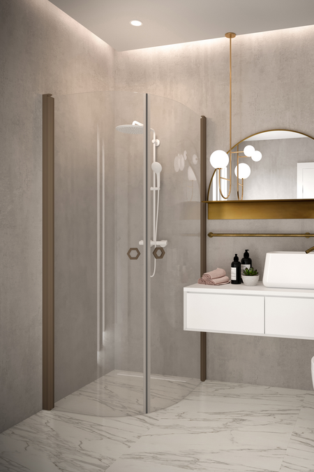 Showercorner curved double doors Forma 386