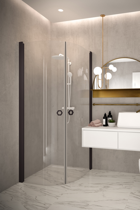 Showercorner curved double doors Forma 386