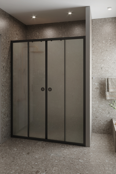 Alcove fixture with fixed walls and sliding double doors Forma 464