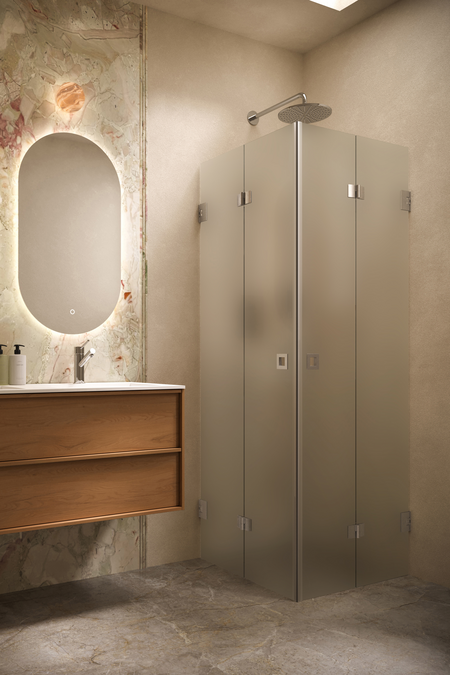 Shower enclosure with folding doors Vetro 546 (513x513)