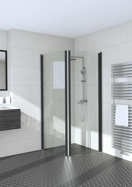 Bevelled shower enclosure with hinged doors Infinia 232x232