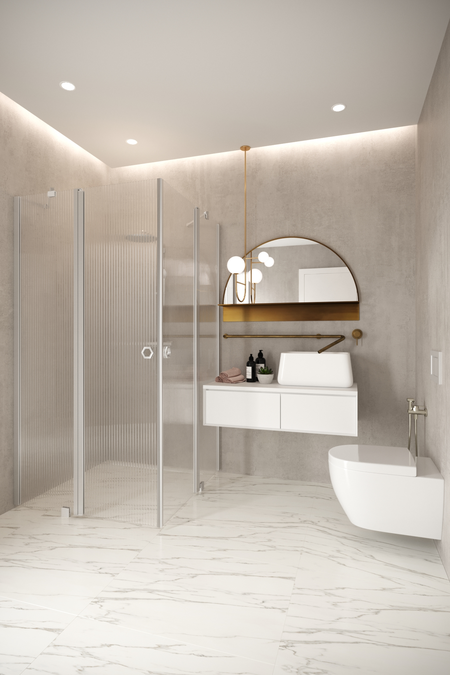 Shower enclosure with hinged doors with fixed parts Forma 379