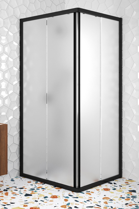 Shower enclosure with fixed walls and sliding doors Glisse 411