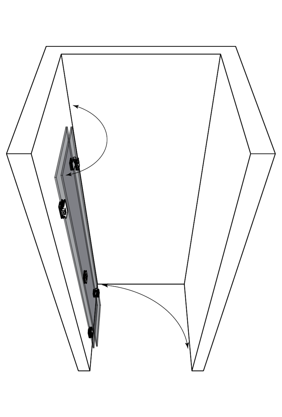 3d Folding shower door for alcove Vetro 528